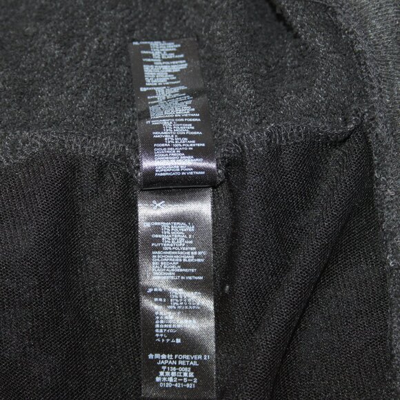 FOREVER 21 WOMENS GRAY BLACK SHORT SLEEVE SHORT WAISTED TOP SZ M LACE BACK - Picture 15 of 16